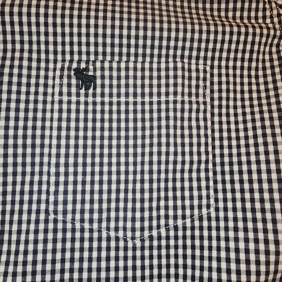 Abercrombie & Fitch Women Gingham L Blue‎ White Button Shirt Long Sleeve Preppy - Picture 4 of 12
